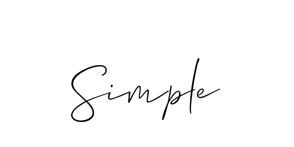 Create a beautiful signature design for name Simple. With this signature (Allison_Script) fonts, you can make a handwritten signature for free. Simple signature style 2 images and pictures png