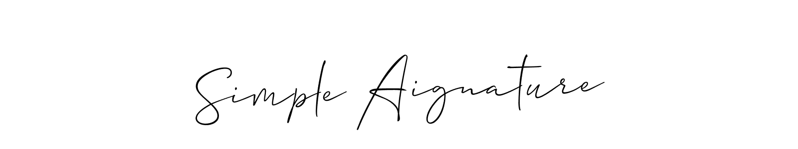 Allison_Script is a professional signature style that is perfect for those who want to add a touch of class to their signature. It is also a great choice for those who want to make their signature more unique. Get Simple Aignature name to fancy signature for free. Simple Aignature signature style 2 images and pictures png