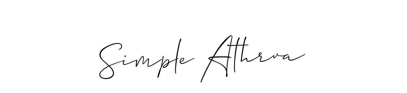 Use a signature maker to create a handwritten signature online. With this signature software, you can design (Allison_Script) your own signature for name Simple Athrva. Simple Athrva signature style 2 images and pictures png