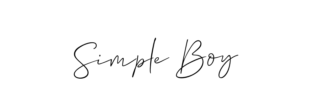 Make a beautiful signature design for name Simple Boy. With this signature (Allison_Script) style, you can create a handwritten signature for free. Simple Boy signature style 2 images and pictures png