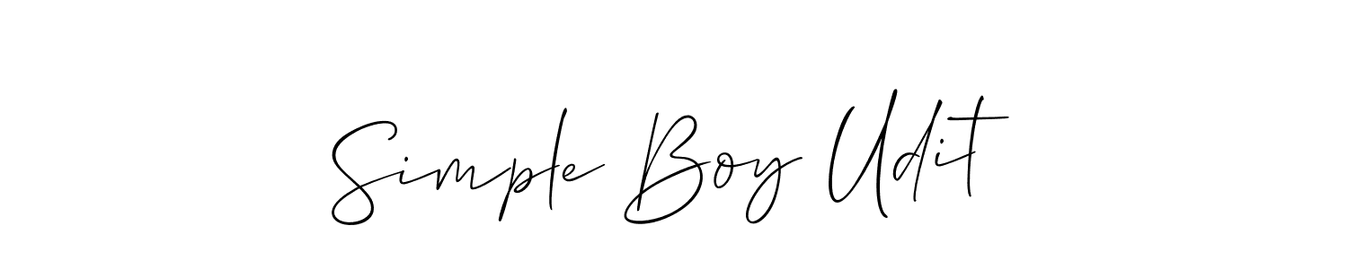 How to make Simple Boy Udit name signature. Use Allison_Script style for creating short signs online. This is the latest handwritten sign. Simple Boy Udit signature style 2 images and pictures png