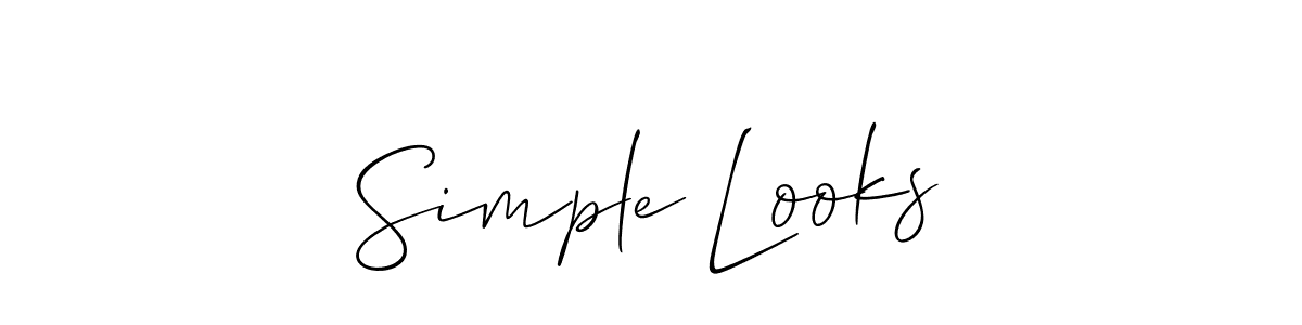 Create a beautiful signature design for name Simple Looks. With this signature (Allison_Script) fonts, you can make a handwritten signature for free. Simple Looks signature style 2 images and pictures png