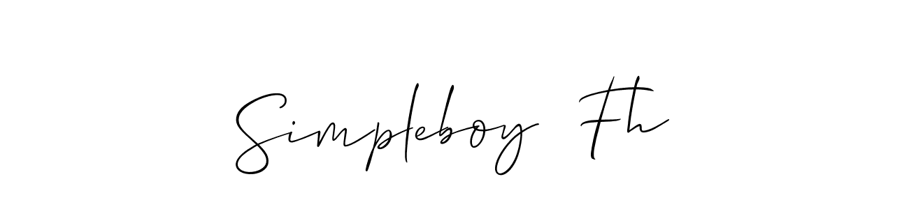 Also You can easily find your signature by using the search form. We will create Simpleboy  Fh name handwritten signature images for you free of cost using Allison_Script sign style. Simpleboy  Fh signature style 2 images and pictures png