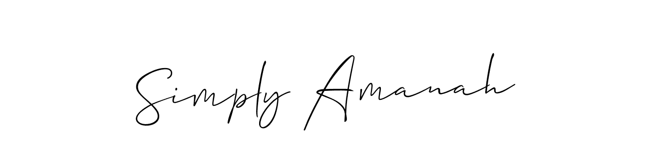 if you are searching for the best signature style for your name Simply Amanah. so please give up your signature search. here we have designed multiple signature styles  using Allison_Script. Simply Amanah signature style 2 images and pictures png