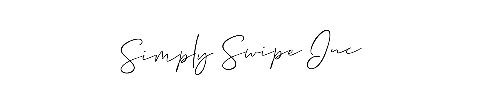Also You can easily find your signature by using the search form. We will create Simply Swipe Inc name handwritten signature images for you free of cost using Allison_Script sign style. Simply Swipe Inc signature style 2 images and pictures png