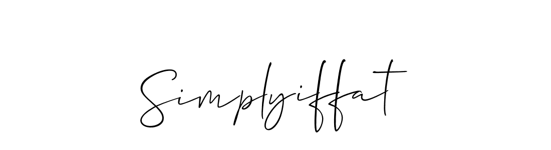 You should practise on your own different ways (Allison_Script) to write your name (Simplyiffat) in signature. don't let someone else do it for you. Simplyiffat signature style 2 images and pictures png