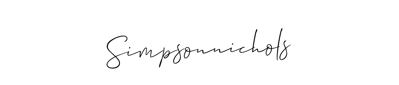 This is the best signature style for the Simpsonnichols name. Also you like these signature font (Allison_Script). Mix name signature. Simpsonnichols signature style 2 images and pictures png