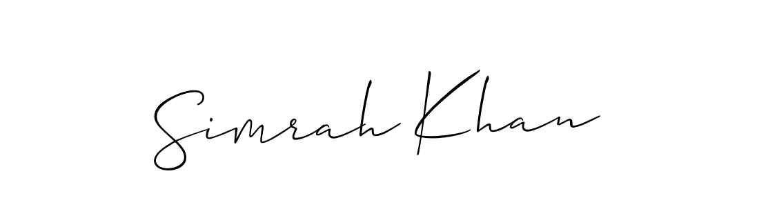 See photos of Simrah Khan official signature by Spectra . Check more albums & portfolios. Read reviews & check more about Allison_Script font. Simrah Khan signature style 2 images and pictures png