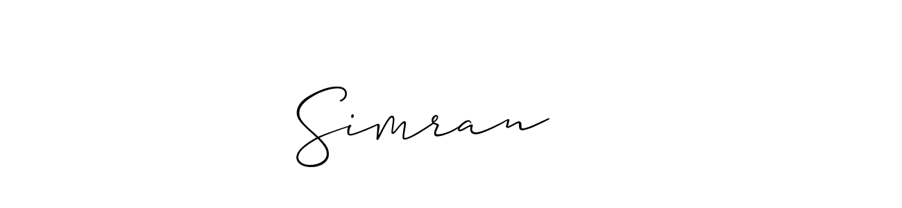 Simran ❤️ stylish signature style. Best Handwritten Sign (Allison_Script) for my name. Handwritten Signature Collection Ideas for my name Simran ❤️. Simran ❤️ signature style 2 images and pictures png