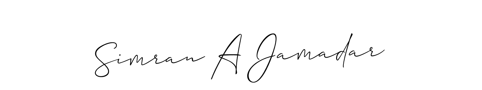 Check out images of Autograph of Simran A Jamadar name. Actor Simran A Jamadar Signature Style. Allison_Script is a professional sign style online. Simran A Jamadar signature style 2 images and pictures png
