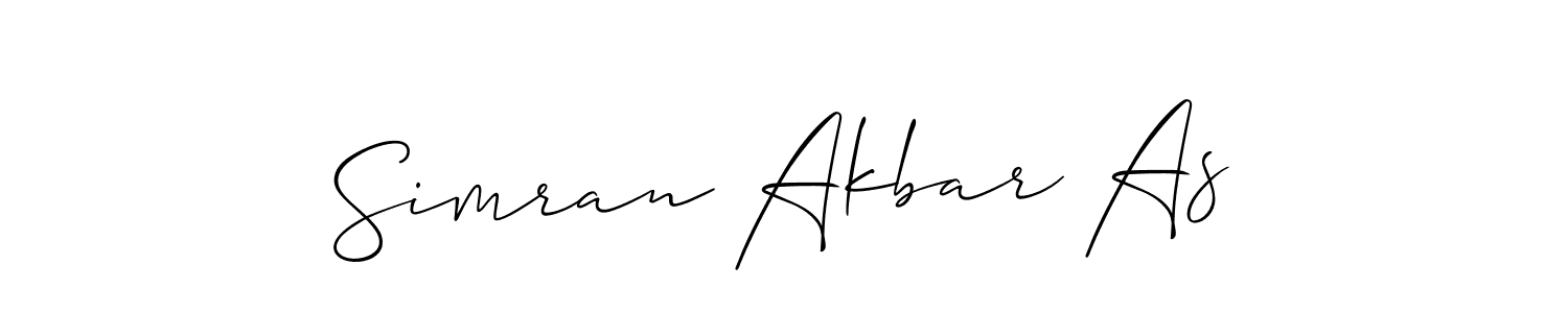 Use a signature maker to create a handwritten signature online. With this signature software, you can design (Allison_Script) your own signature for name Simran Akbar As. Simran Akbar As signature style 2 images and pictures png