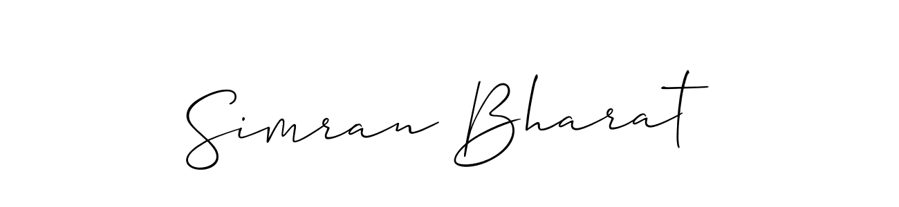 You should practise on your own different ways (Allison_Script) to write your name (Simran Bharat) in signature. don't let someone else do it for you. Simran Bharat signature style 2 images and pictures png