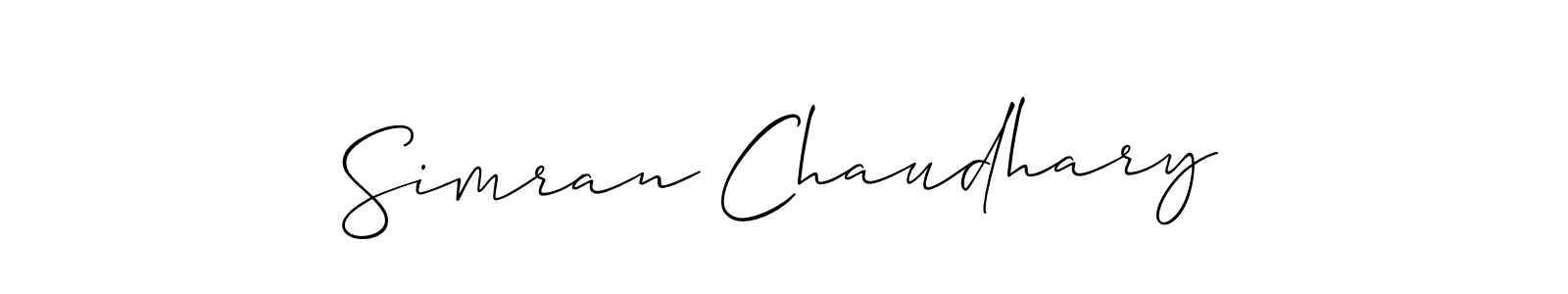 Make a beautiful signature design for name Simran Chaudhary. With this signature (Allison_Script) style, you can create a handwritten signature for free. Simran Chaudhary signature style 2 images and pictures png