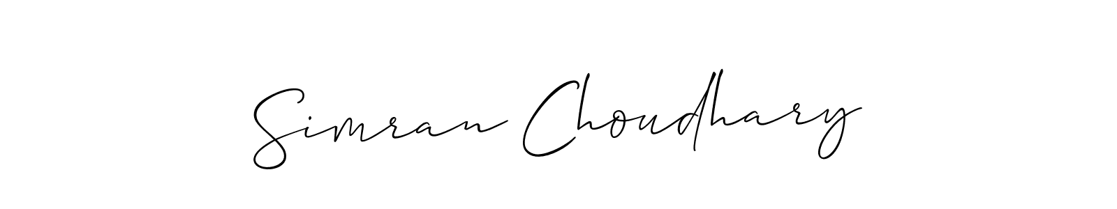 Similarly Allison_Script is the best handwritten signature design. Signature creator online .You can use it as an online autograph creator for name Simran Choudhary. Simran Choudhary signature style 2 images and pictures png