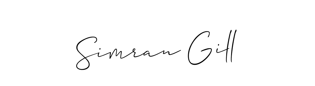 Make a short Simran Gill signature style. Manage your documents anywhere anytime using Allison_Script. Create and add eSignatures, submit forms, share and send files easily. Simran Gill signature style 2 images and pictures png