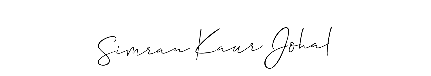 You should practise on your own different ways (Allison_Script) to write your name (Simran Kaur Johal) in signature. don't let someone else do it for you. Simran Kaur Johal signature style 2 images and pictures png