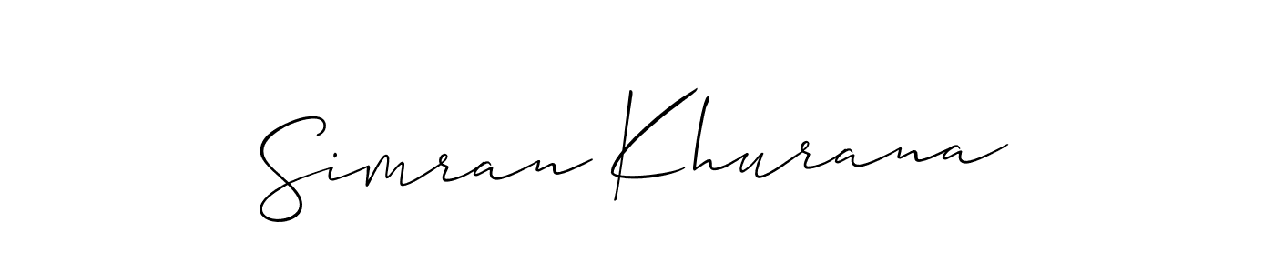 Also You can easily find your signature by using the search form. We will create Simran Khurana name handwritten signature images for you free of cost using Allison_Script sign style. Simran Khurana signature style 2 images and pictures png