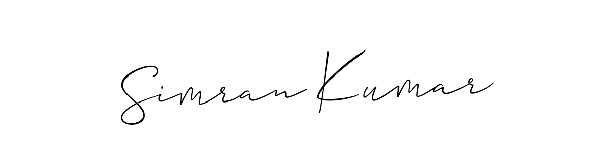 How to make Simran Kumar name signature. Use Allison_Script style for creating short signs online. This is the latest handwritten sign. Simran Kumar signature style 2 images and pictures png