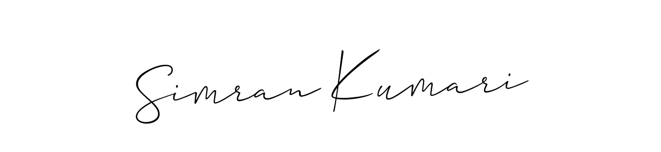 It looks lik you need a new signature style for name Simran Kumari. Design unique handwritten (Allison_Script) signature with our free signature maker in just a few clicks. Simran Kumari signature style 2 images and pictures png