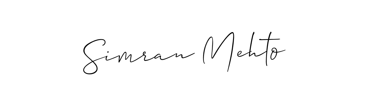 Also You can easily find your signature by using the search form. We will create Simran Mehto name handwritten signature images for you free of cost using Allison_Script sign style. Simran Mehto signature style 2 images and pictures png