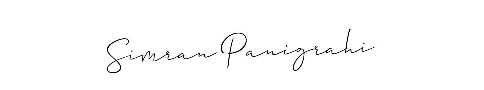 This is the best signature style for the Simran Panigrahi name. Also you like these signature font (Allison_Script). Mix name signature. Simran Panigrahi signature style 2 images and pictures png