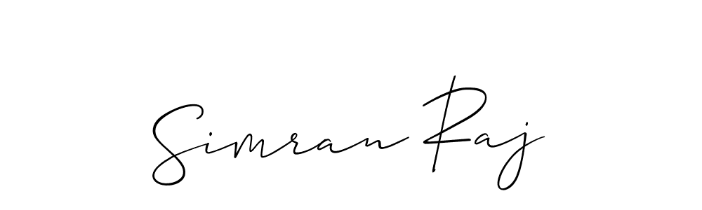 Design your own signature with our free online signature maker. With this signature software, you can create a handwritten (Allison_Script) signature for name Simran Raj. Simran Raj signature style 2 images and pictures png