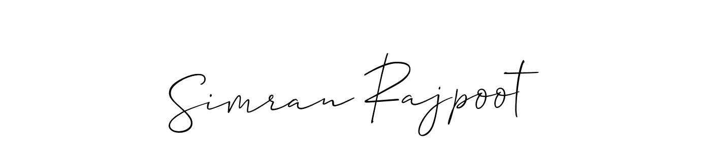 if you are searching for the best signature style for your name Simran Rajpoot. so please give up your signature search. here we have designed multiple signature styles  using Allison_Script. Simran Rajpoot signature style 2 images and pictures png