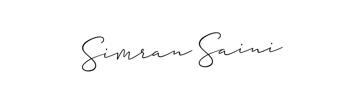 Similarly Allison_Script is the best handwritten signature design. Signature creator online .You can use it as an online autograph creator for name Simran Saini. Simran Saini signature style 2 images and pictures png