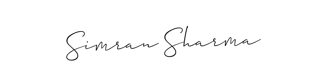 Simran Sharma stylish signature style. Best Handwritten Sign (Allison_Script) for my name. Handwritten Signature Collection Ideas for my name Simran Sharma. Simran Sharma signature style 2 images and pictures png