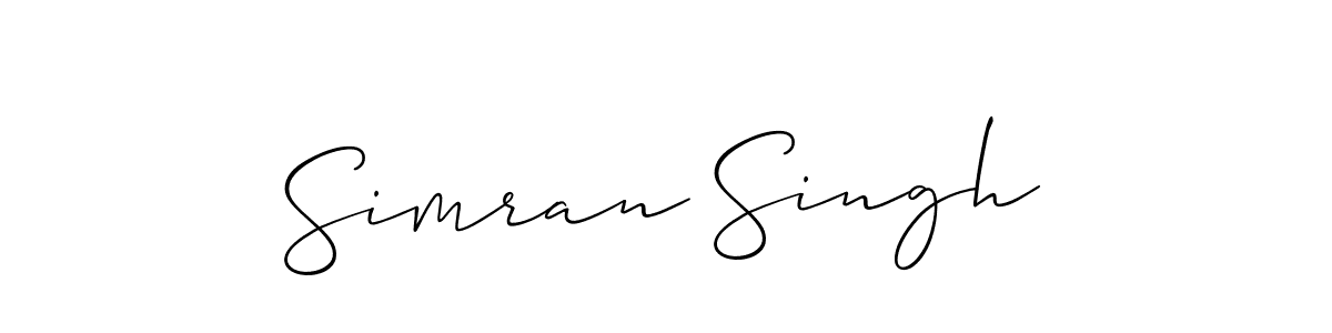 Also we have Simran Singh name is the best signature style. Create professional handwritten signature collection using Allison_Script autograph style. Simran Singh signature style 2 images and pictures png
