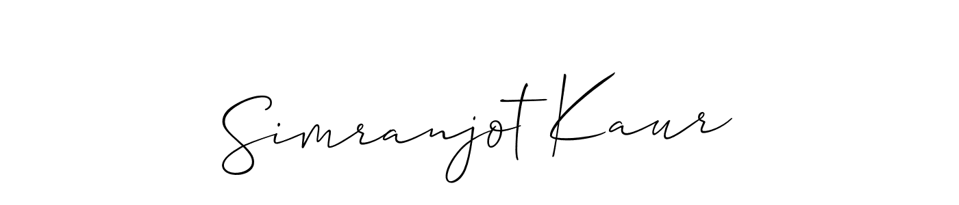 You should practise on your own different ways (Allison_Script) to write your name (Simranjot Kaur) in signature. don't let someone else do it for you. Simranjot Kaur signature style 2 images and pictures png