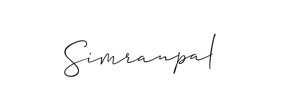 Make a beautiful signature design for name Simranpal. With this signature (Allison_Script) style, you can create a handwritten signature for free. Simranpal signature style 2 images and pictures png