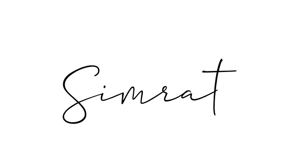 It looks lik you need a new signature style for name Simrat. Design unique handwritten (Allison_Script) signature with our free signature maker in just a few clicks. Simrat signature style 2 images and pictures png