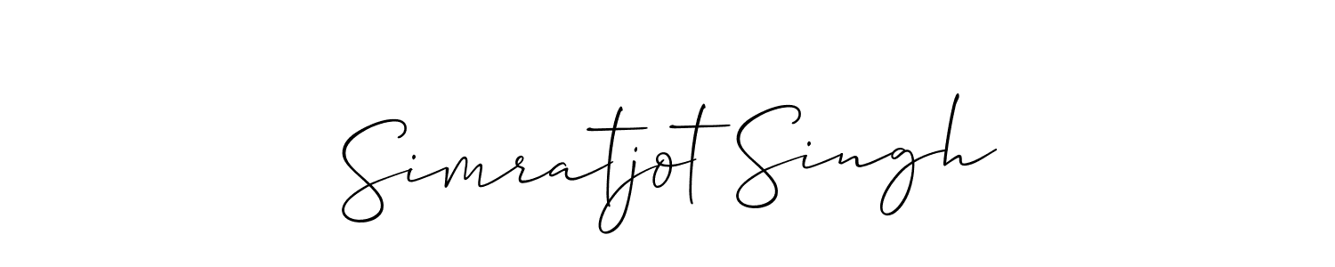 The best way (Allison_Script) to make a short signature is to pick only two or three words in your name. The name Simratjot Singh include a total of six letters. For converting this name. Simratjot Singh signature style 2 images and pictures png