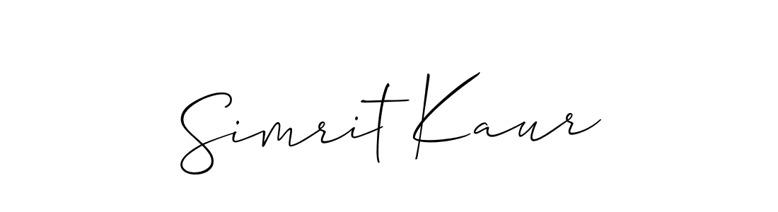 How to make Simrit Kaur name signature. Use Allison_Script style for creating short signs online. This is the latest handwritten sign. Simrit Kaur signature style 2 images and pictures png