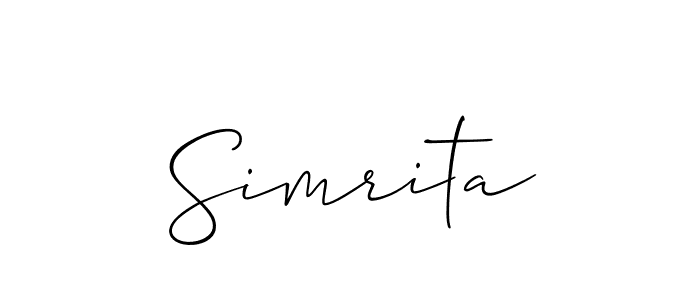 Simrita stylish signature style. Best Handwritten Sign (Allison_Script) for my name. Handwritten Signature Collection Ideas for my name Simrita. Simrita signature style 2 images and pictures png