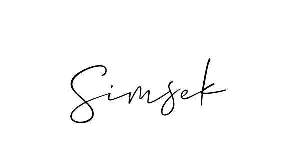Also we have Simsek name is the best signature style. Create professional handwritten signature collection using Allison_Script autograph style. Simsek signature style 2 images and pictures png