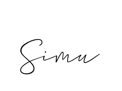 It looks lik you need a new signature style for name Simu. Design unique handwritten (Allison_Script) signature with our free signature maker in just a few clicks. Simu signature style 2 images and pictures png
