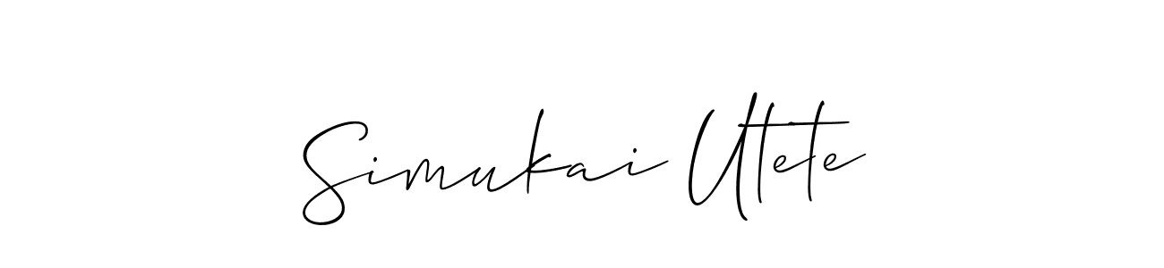 Design your own signature with our free online signature maker. With this signature software, you can create a handwritten (Allison_Script) signature for name Simukai Utete. Simukai Utete signature style 2 images and pictures png