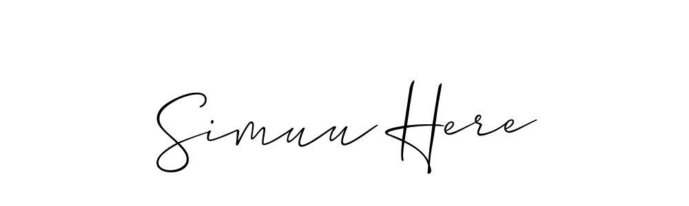 Simuu Here stylish signature style. Best Handwritten Sign (Allison_Script) for my name. Handwritten Signature Collection Ideas for my name Simuu Here. Simuu Here signature style 2 images and pictures png