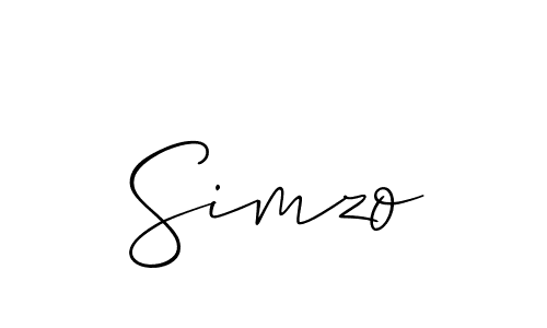 if you are searching for the best signature style for your name Simzo. so please give up your signature search. here we have designed multiple signature styles  using Allison_Script. Simzo signature style 2 images and pictures png