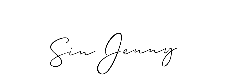 Allison_Script is a professional signature style that is perfect for those who want to add a touch of class to their signature. It is also a great choice for those who want to make their signature more unique. Get Sin Jenny name to fancy signature for free. Sin Jenny signature style 2 images and pictures png