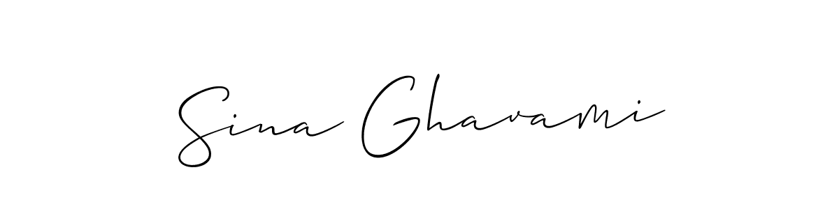 Allison_Script is a professional signature style that is perfect for those who want to add a touch of class to their signature. It is also a great choice for those who want to make their signature more unique. Get Sina Ghavami name to fancy signature for free. Sina Ghavami signature style 2 images and pictures png