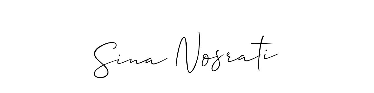 How to make Sina Nosrati signature? Allison_Script is a professional autograph style. Create handwritten signature for Sina Nosrati name. Sina Nosrati signature style 2 images and pictures png