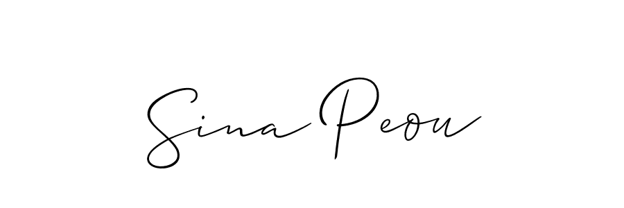 Make a beautiful signature design for name Sina Peou. With this signature (Allison_Script) style, you can create a handwritten signature for free. Sina Peou signature style 2 images and pictures png