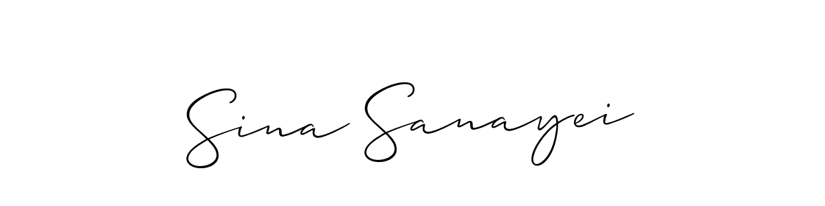 Sina Sanayei stylish signature style. Best Handwritten Sign (Allison_Script) for my name. Handwritten Signature Collection Ideas for my name Sina Sanayei. Sina Sanayei signature style 2 images and pictures png