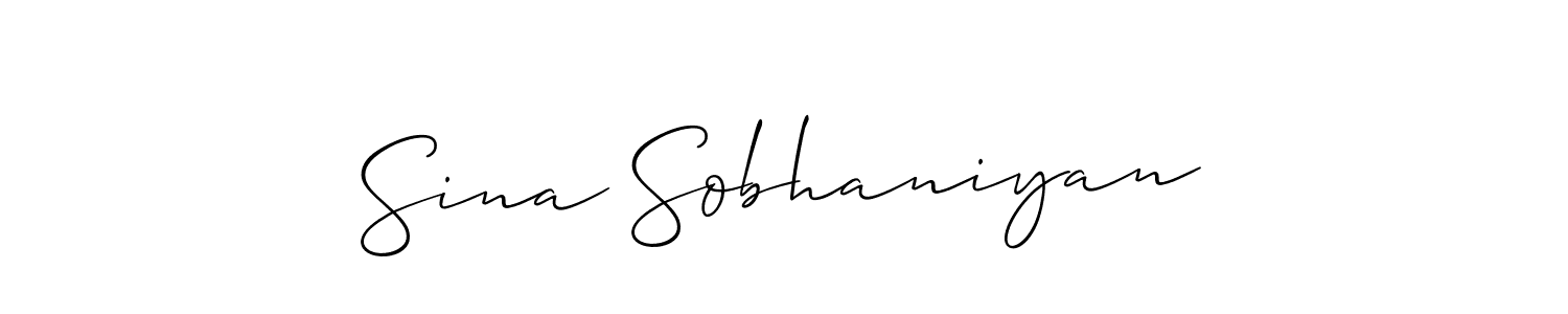 The best way (Allison_Script) to make a short signature is to pick only two or three words in your name. The name Sina Sobhaniyan include a total of six letters. For converting this name. Sina Sobhaniyan signature style 2 images and pictures png