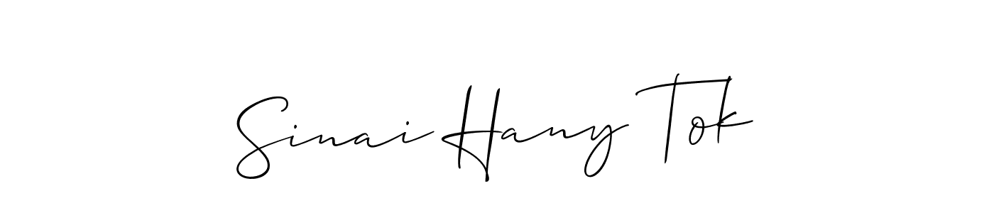 Use a signature maker to create a handwritten signature online. With this signature software, you can design (Allison_Script) your own signature for name Sinai Hany Tok. Sinai Hany Tok signature style 2 images and pictures png