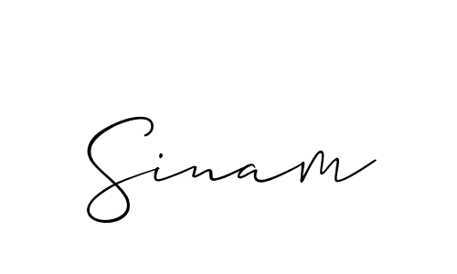 Make a beautiful signature design for name Sinam. With this signature (Allison_Script) style, you can create a handwritten signature for free. Sinam signature style 2 images and pictures png