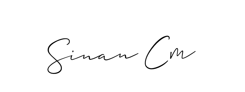 Also we have Sinan Cm name is the best signature style. Create professional handwritten signature collection using Allison_Script autograph style. Sinan Cm signature style 2 images and pictures png